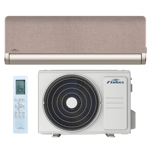 Fisher Art FSAIF-Art-124AE3-G-BR/FSOAIF-Art-124AE3 oldalfali split klíma 3,5 kW (Arany - Aranybarna textil cserélhető előlappal)
