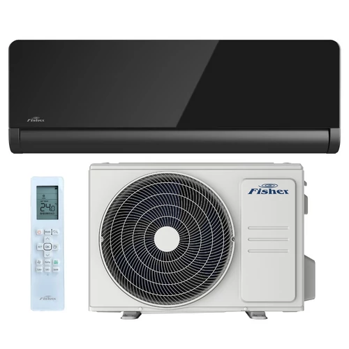 Fisher Art FSAIF-Art-124AE3-B/FSOAIF-Art-124AE3 oldalfali split klíma 3,5 kW (Antracit - Fekete tükrös előlappal)