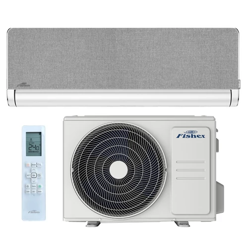 Fisher Art FSAIF-Art-124AE3-W-GR/FSOAIF-Art-124AE3 oldalfali split klíma 3,5 kW (Fehér - Ezüstszürke textil cserélhető előlappal)
